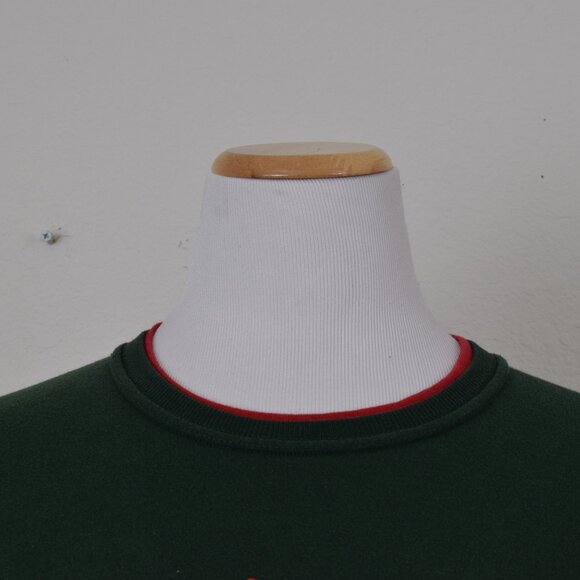 Vintage 90s Cotton/Poly Green Christmas Sweatshirt size X Large‎ - Picture 6 of 13